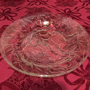 Vintage Glass Bowl made by KIG Grape Leaf Design